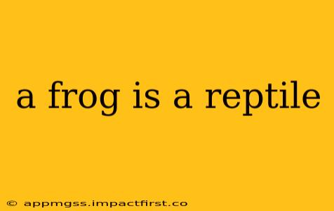 a frog is a reptile