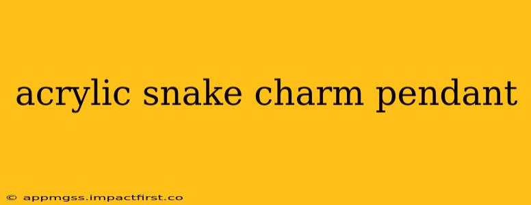 acrylic snake charm pendant