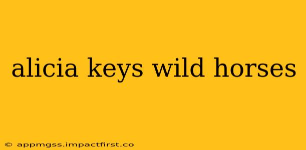 alicia keys wild horses