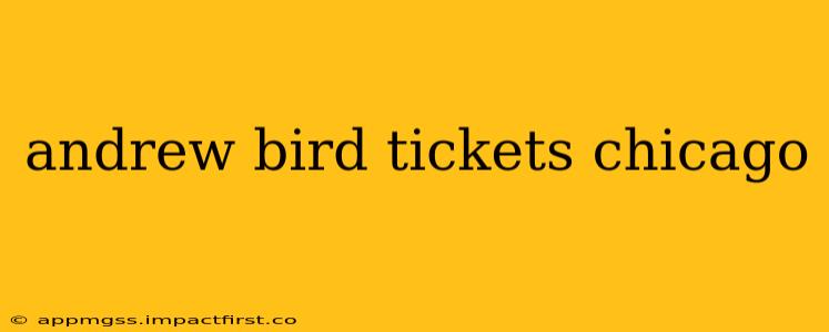 andrew bird tickets chicago