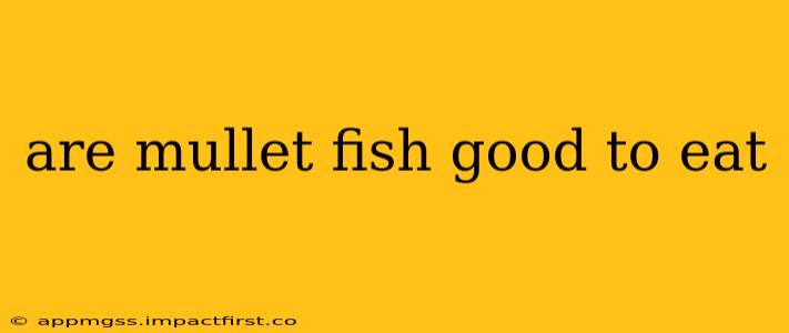 are mullet fish good to eat