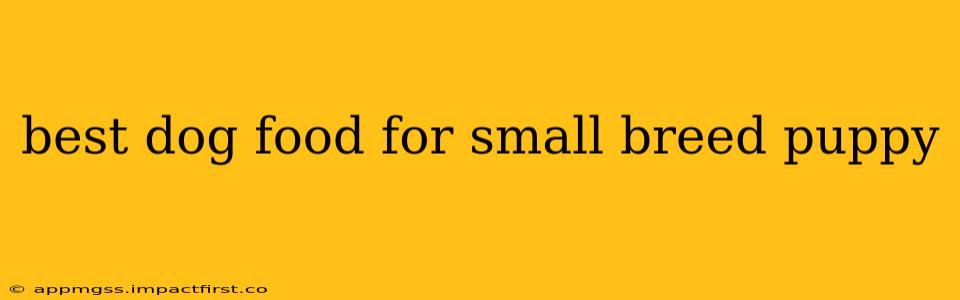 best dog food for small breed puppy