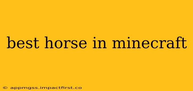 best horse in minecraft