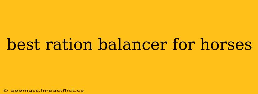 best ration balancer for horses