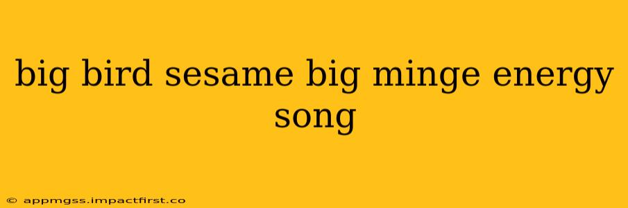 big bird sesame big minge energy song