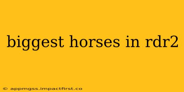 biggest horses in rdr2