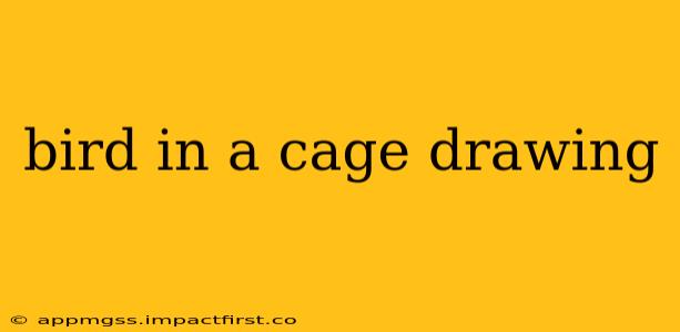 bird in a cage drawing