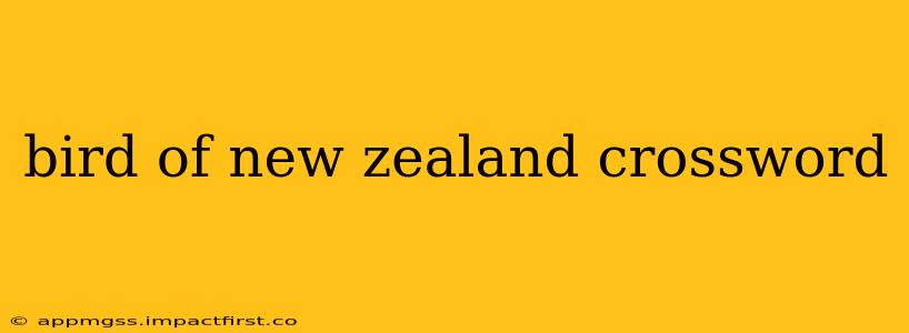 bird of new zealand crossword