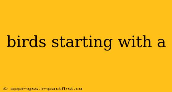 birds starting with a
