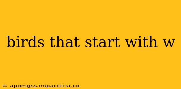 birds that start with w
