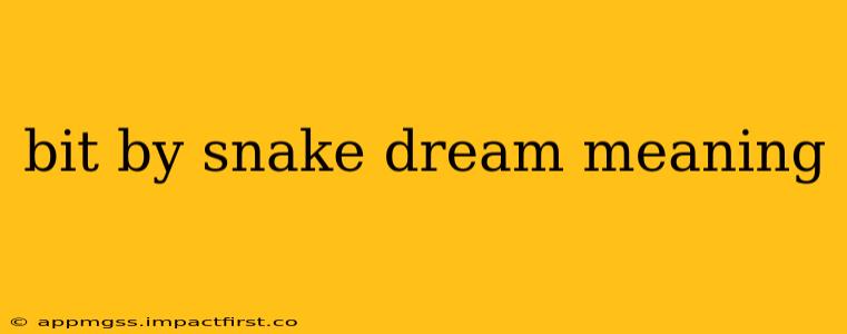 bit by snake dream meaning