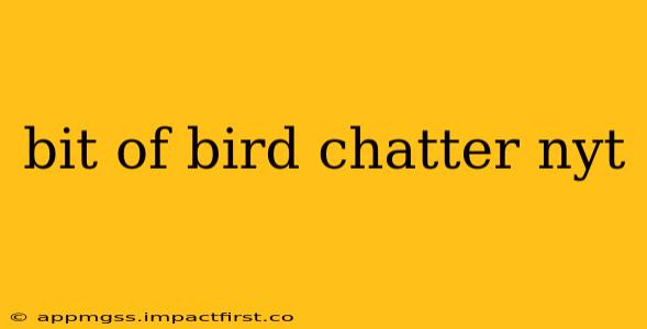 bit of bird chatter nyt