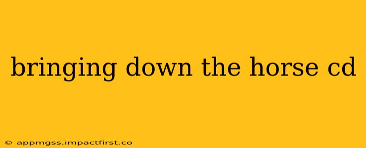 bringing down the horse cd