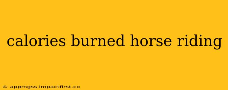 calories burned horse riding