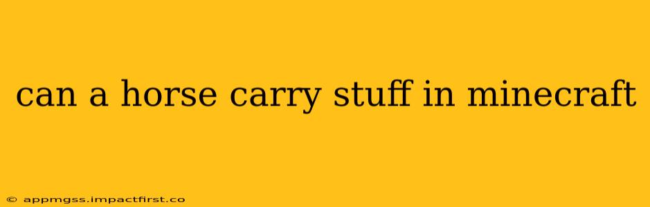 can a horse carry stuff in minecraft