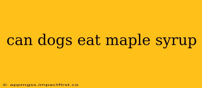 can dogs eat maple syrup
