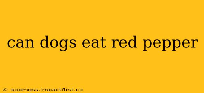 can dogs eat red pepper