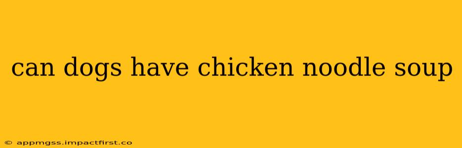 can dogs have chicken noodle soup