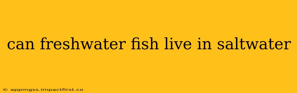 can freshwater fish live in saltwater