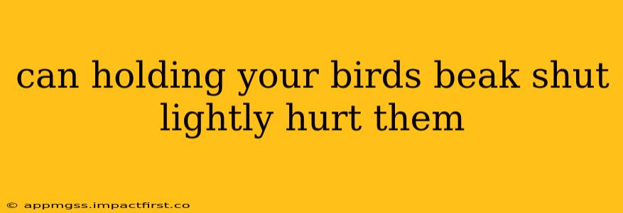 can holding your birds beak shut lightly hurt them