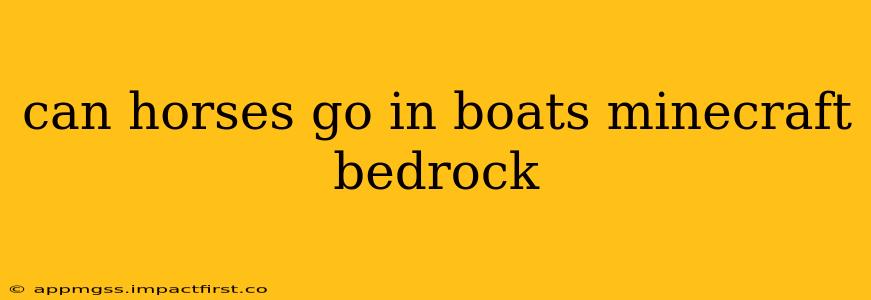 can horses go in boats minecraft bedrock