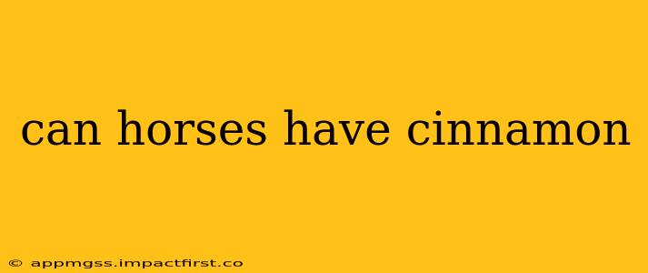 can horses have cinnamon