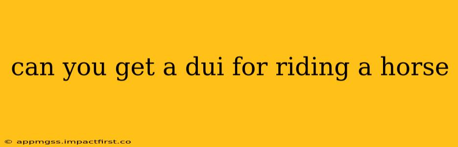 can you get a dui for riding a horse