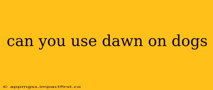 can you use dawn on dogs
