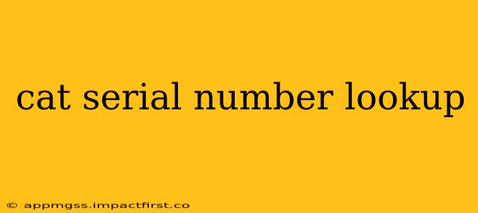 cat serial number lookup