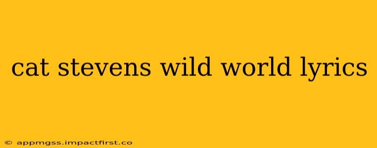 cat stevens wild world lyrics