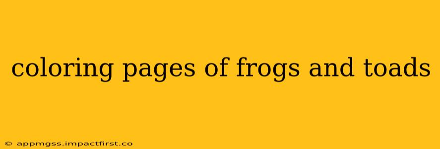 coloring pages of frogs and toads