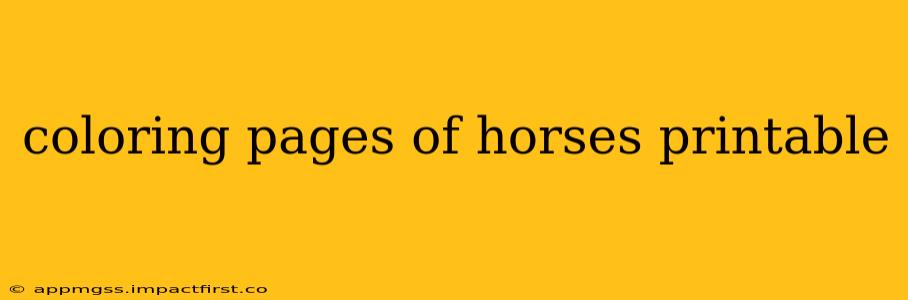 coloring pages of horses printable