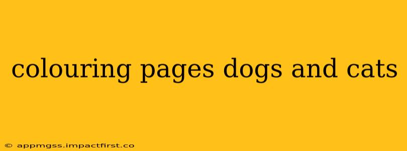 colouring pages dogs and cats