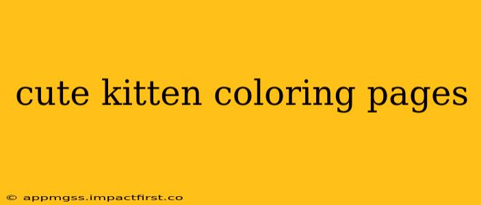 cute kitten coloring pages