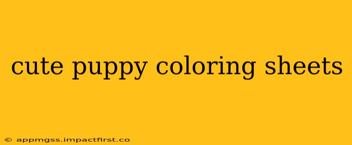 cute puppy coloring sheets