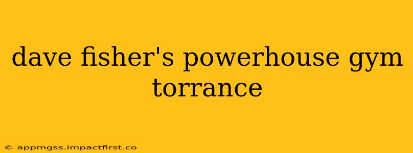 dave fisher's powerhouse gym torrance