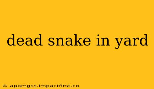 dead snake in yard