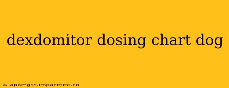dexdomitor dosing chart dog
