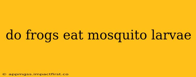 do frogs eat mosquito larvae