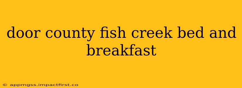 door county fish creek bed and breakfast