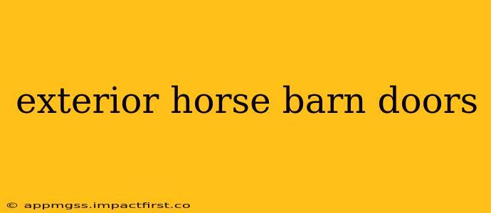 exterior horse barn doors