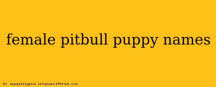 female pitbull puppy names