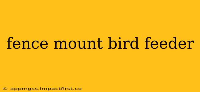 fence mount bird feeder