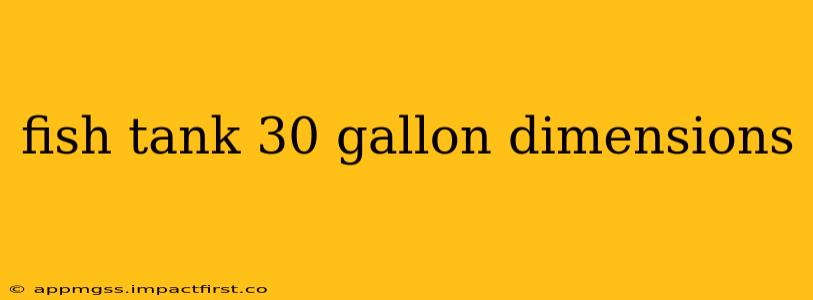 fish tank 30 gallon dimensions