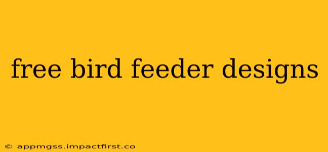 free bird feeder designs