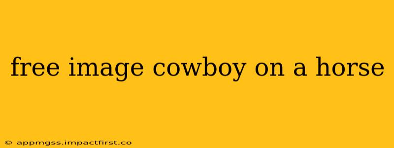 free image cowboy on a horse