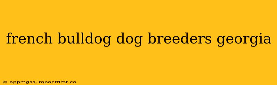 french bulldog dog breeders georgia