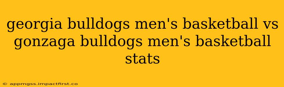 georgia bulldogs men's basketball vs gonzaga bulldogs men's basketball stats