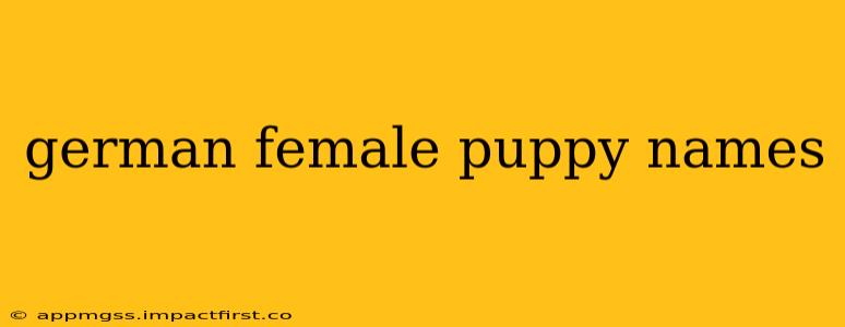 german female puppy names