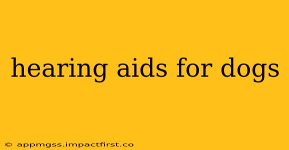 hearing aids for dogs